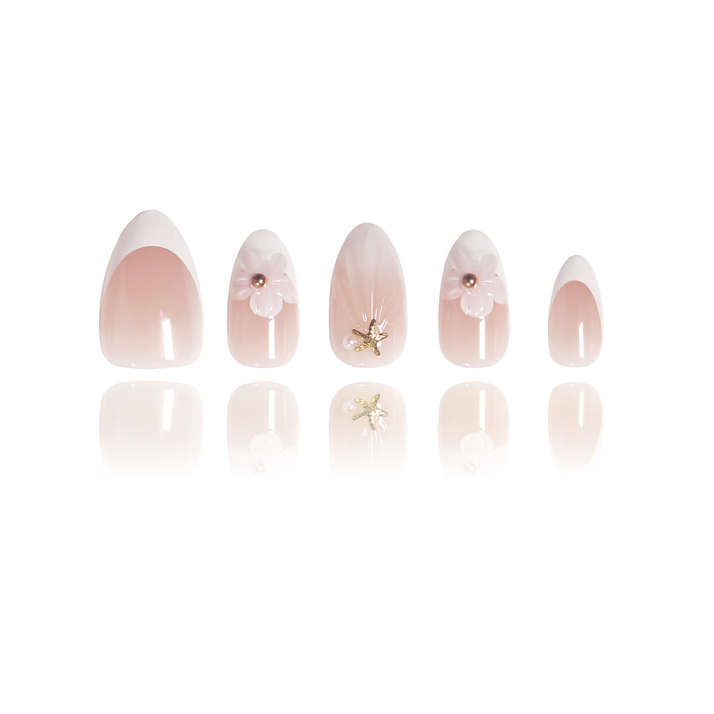 3D - Blossom Veil - Short Almond