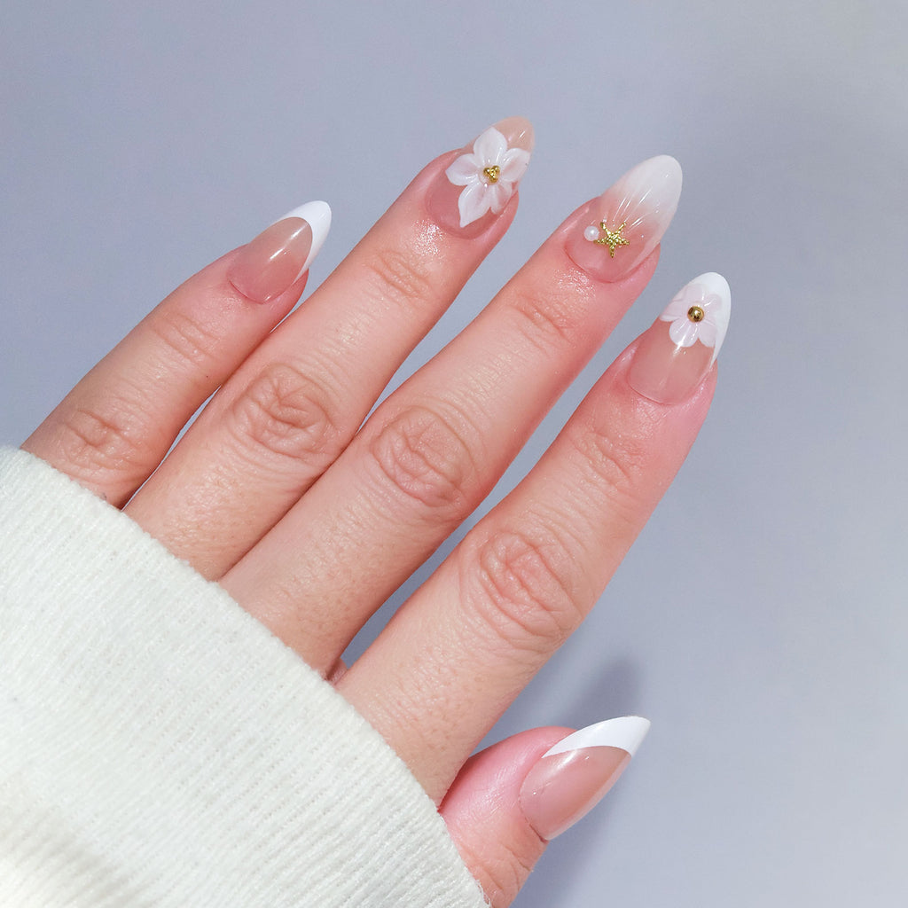 3D - Blossom Veil - Short Almond