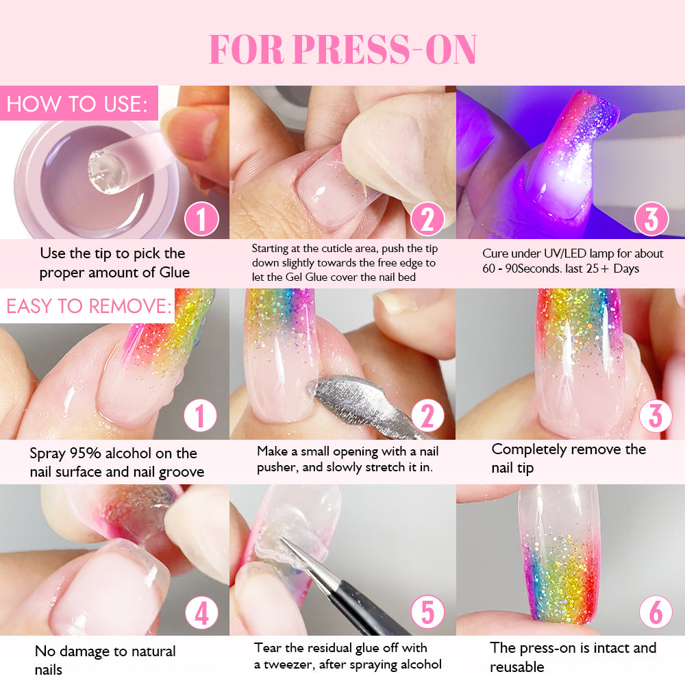 Solid Press-On Nail Tips Adhesive Glue 15g