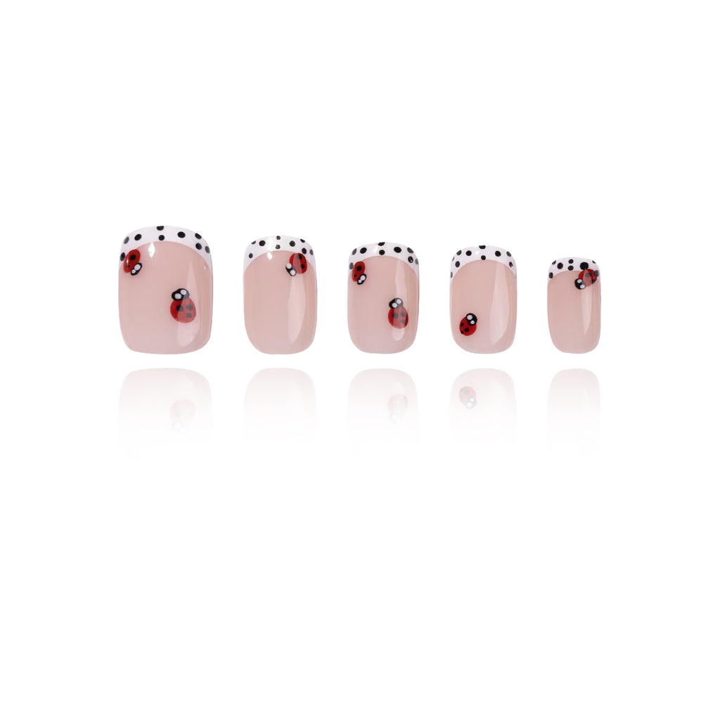 French - Spotted Ladybug - Extra Short Square