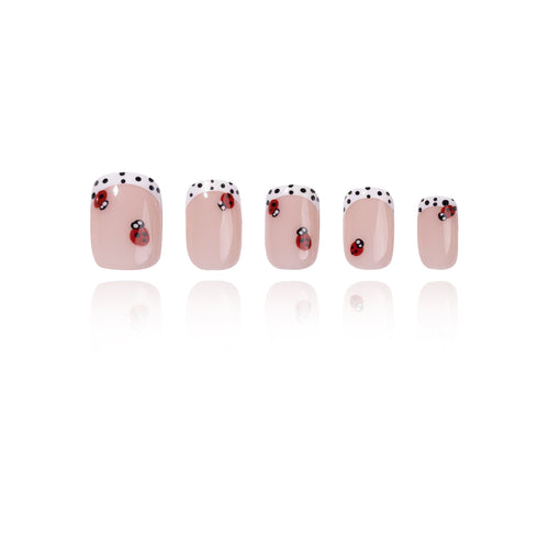 French - Spotted Ladybug - Extra Short Square