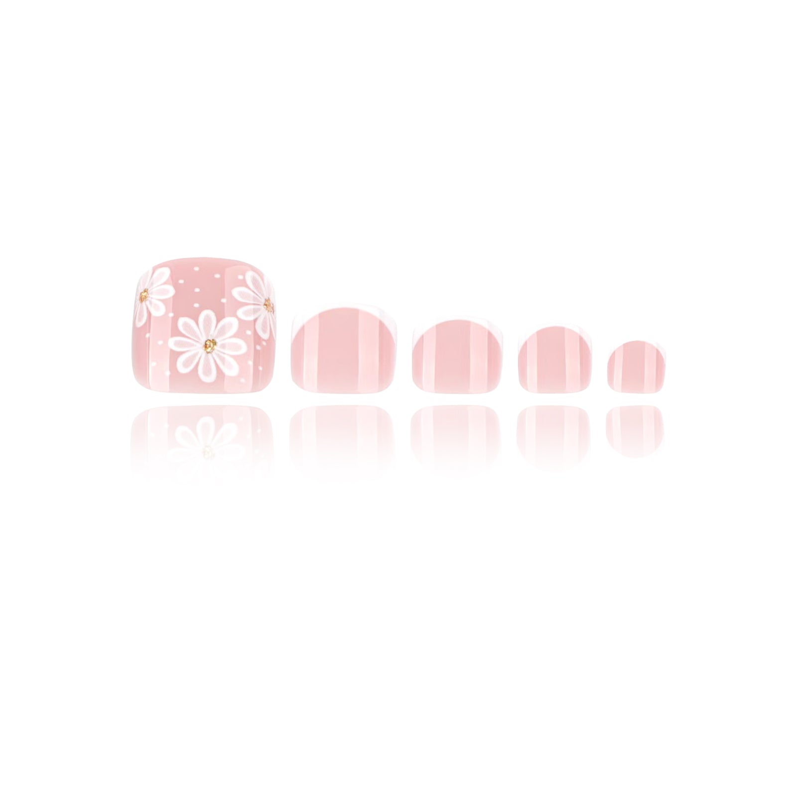 French - Daisy - Toe Nails Main image