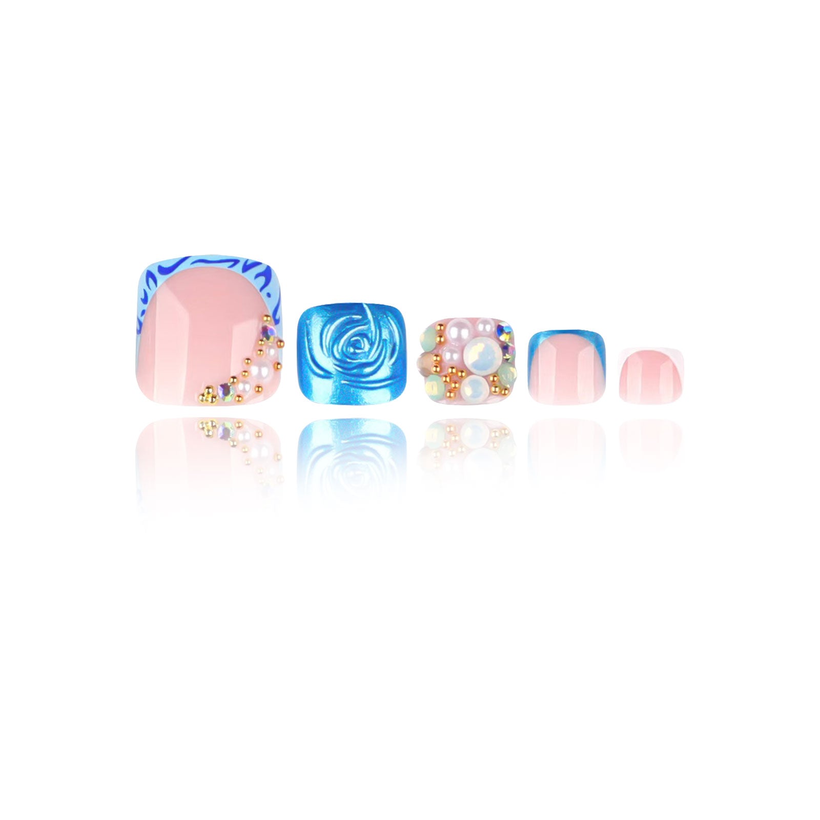 3D - Ocean Rose - Toe Nails Main image