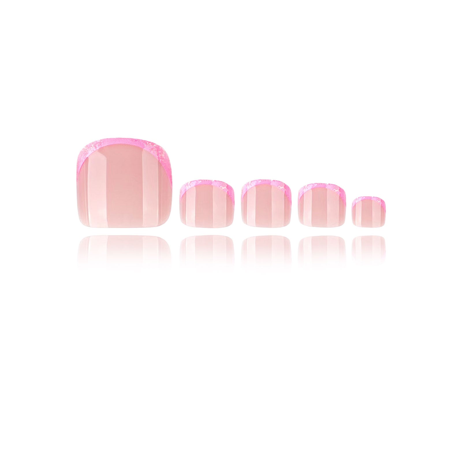 French - Pink Shimmer - Toe Nails