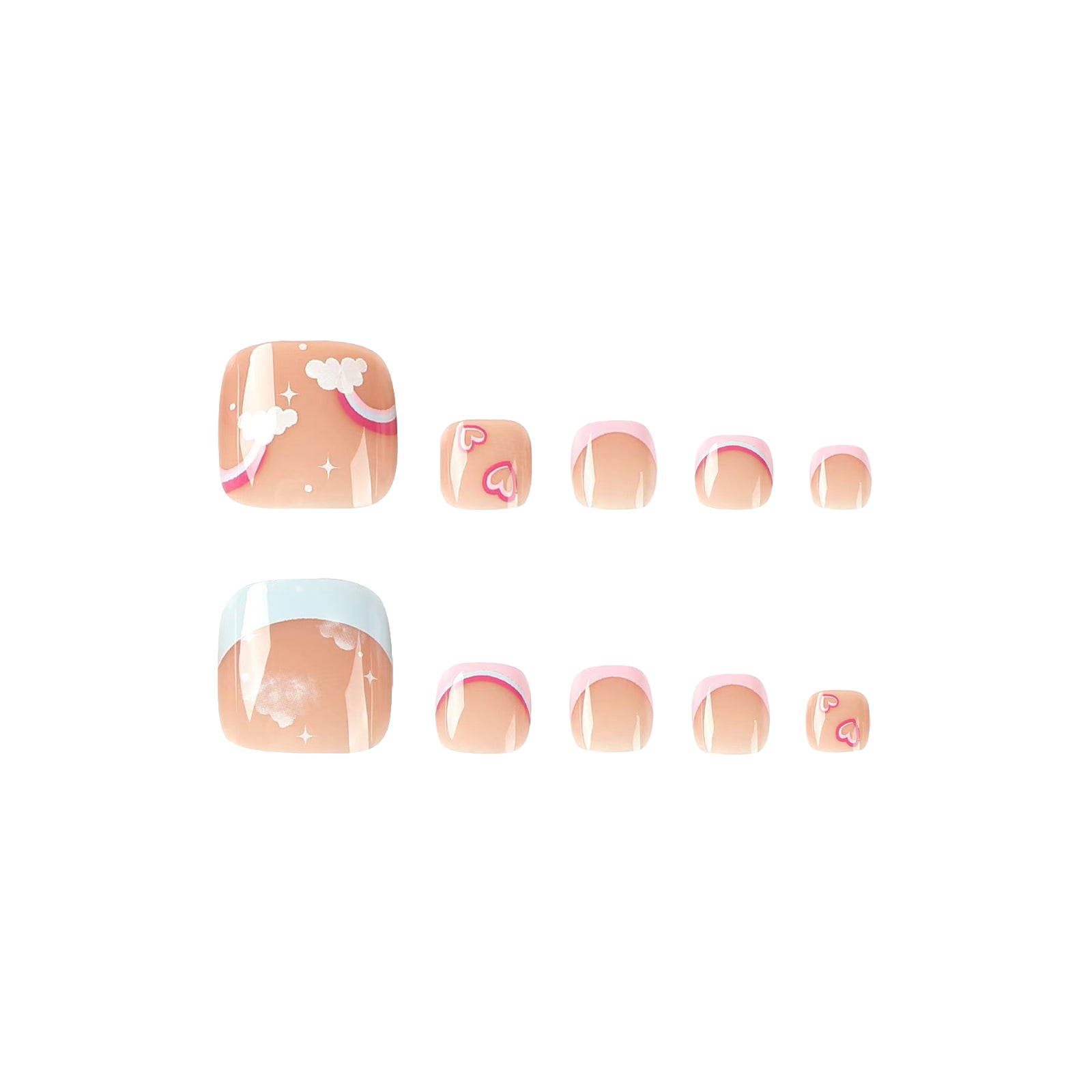 French - Cloud Pastel - Toe Nails Main image