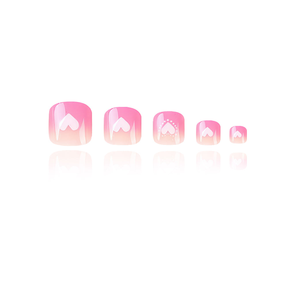 Ombre - Blush Heart - Toe Nails
