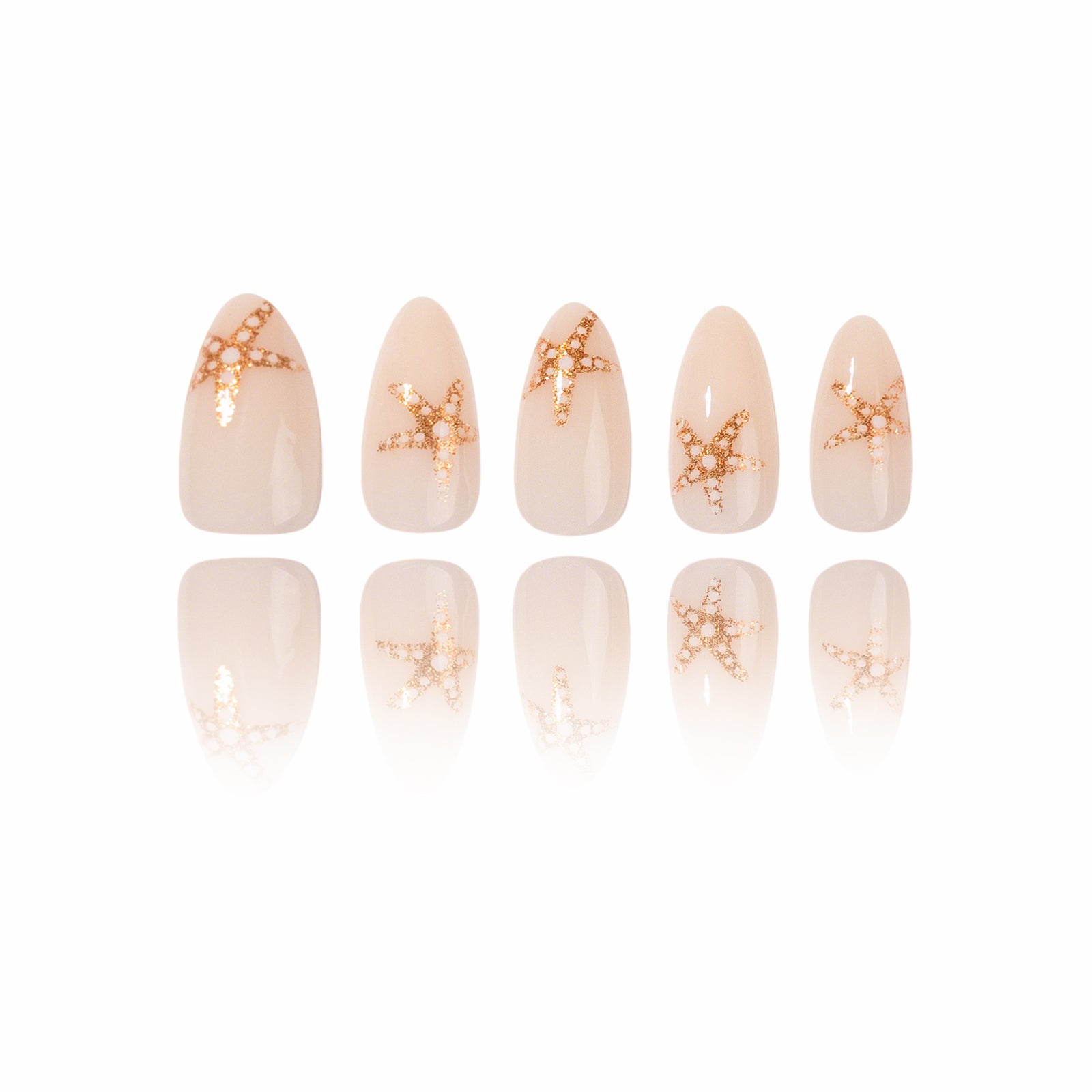 Patterned - Golden Starfish - Medium Almond Main image