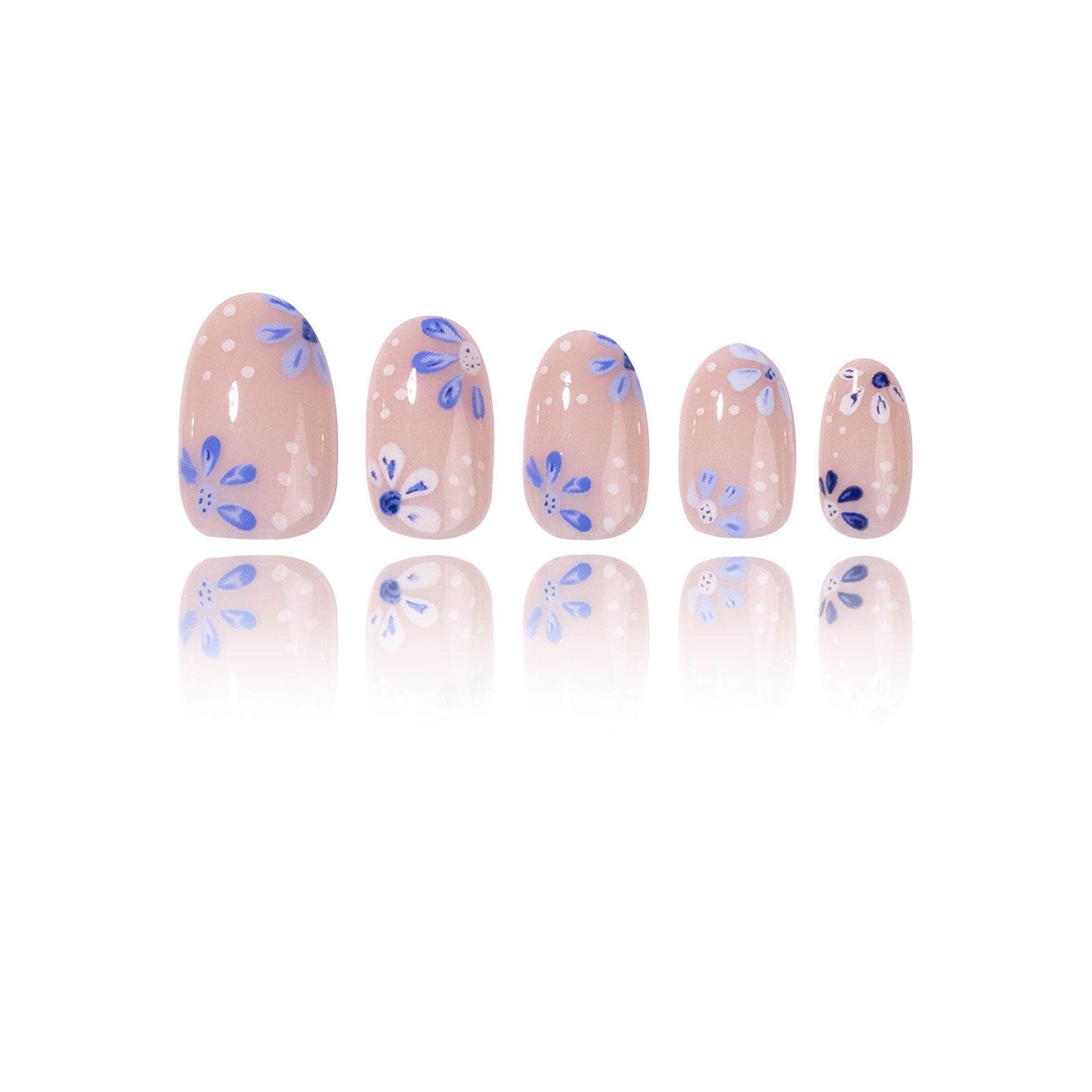 Patterned - Cyan Daisy - Short Oval