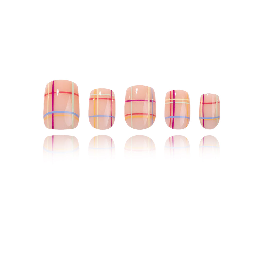 Patterned - Candy Plaid - Short Square