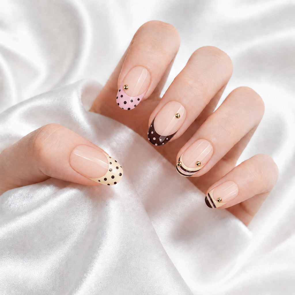 French - Praline Polka - Short Oval