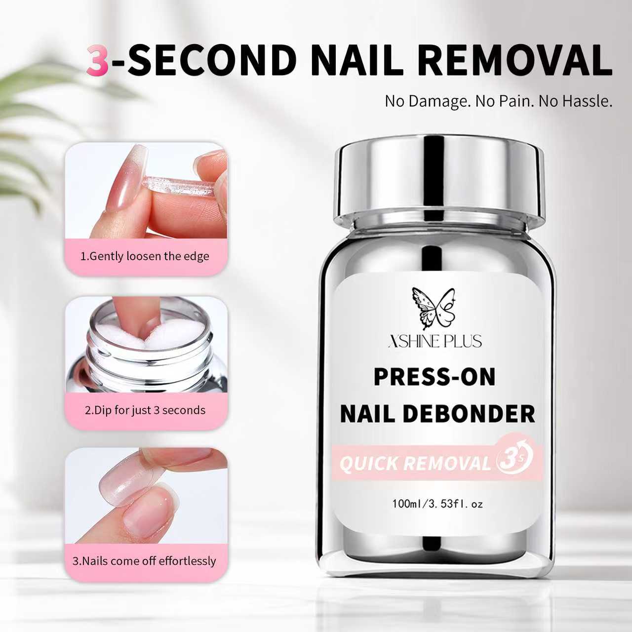 3-Second Press-On Nail Debonder (100ml / 3.53fl.oz)