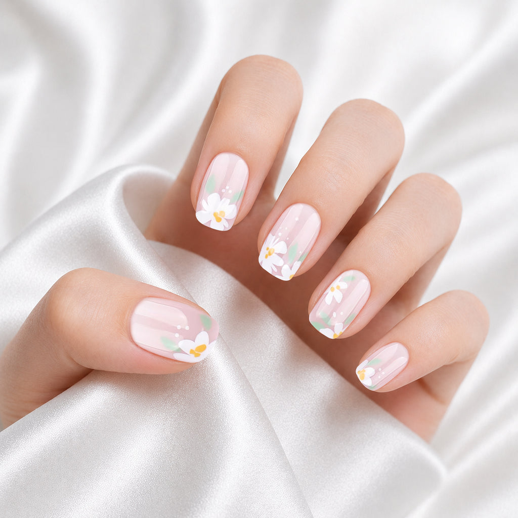 Patterned - Bare Blossom - Extra Short Square