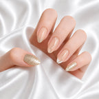 French - Glitz Wave - Medium Almond